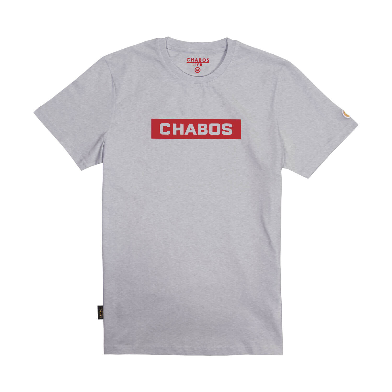 CH8190015-Chabos-T-Shirt-Block-Tee-heather-grey-Front Block Tee Shirt (grey)