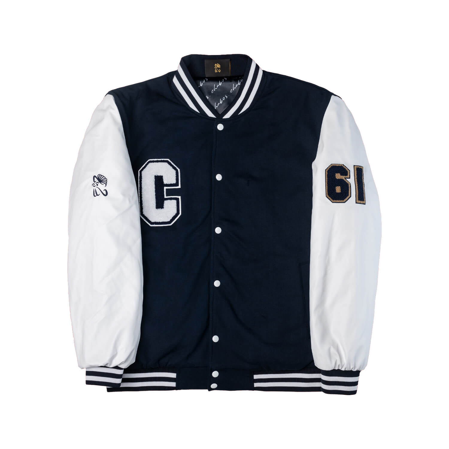 Chabos-College-Jacket-navy-shite-front College Jacket (navy/white)